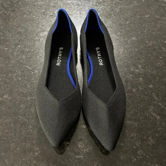 NEW Rothy’s The Point Black Size 10 NWOB Pointed Toe Flats Machine Washable - Picture 7 of 10